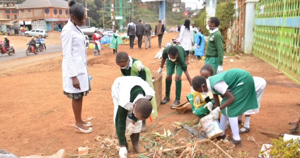 Learners undertaking an activity under the new Competency Based Curriculum in Kenya.