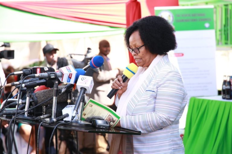 Knec Chief Executive Officer delivers her speech during the release of the 2019 KCSE results on December 18, 2019.