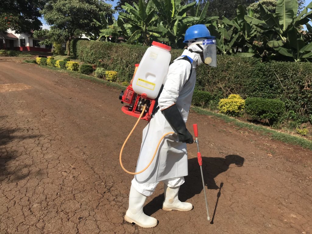 Officers from the Ministry of Health carrying out Fumigation and COVID-19 Mass Testing. Photo/ Courtesy.