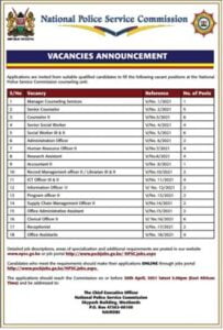 Apply for these open vacancies at the National Police Service.