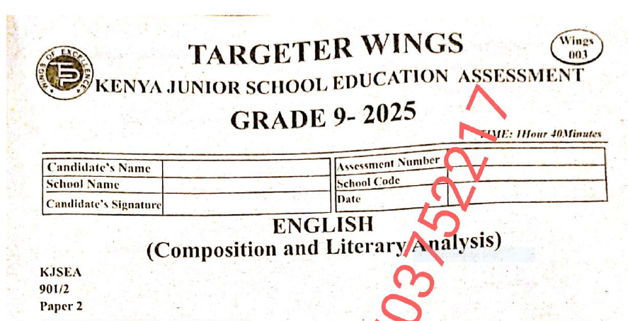 KJSEA Grade 9 Free CBC exams Plus Marking schemes KJSEA Grade 9 Free CBC exams Plus Marking schemes