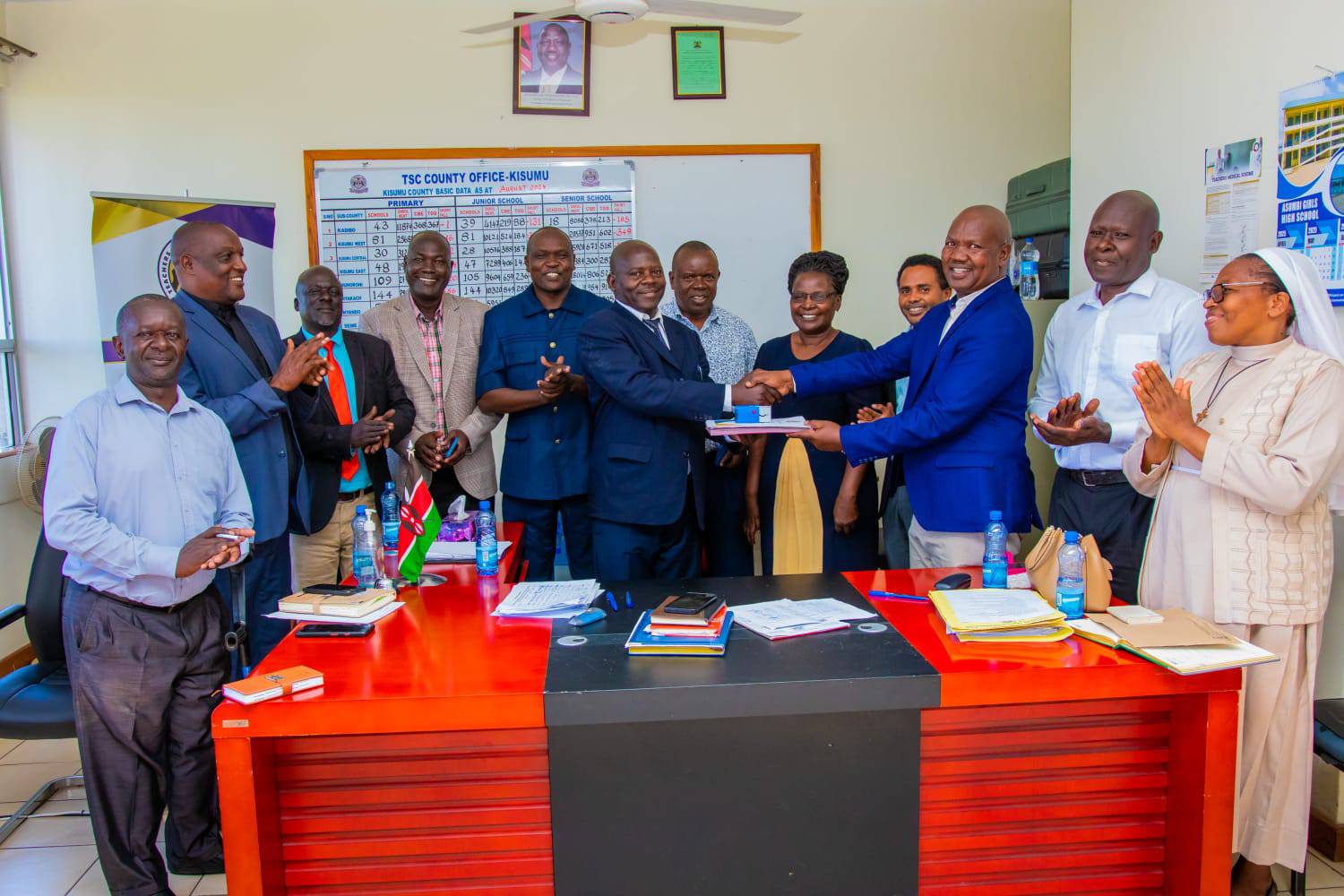 Dr Sammy Marigat has been promoted as the new Regional TSC Director Riftvalley.He is the immediate TSC county boss in Kisumu and has been replaced by Mr Joseph Atuoto who just landed in Kericho County recently.Changes affected immediately