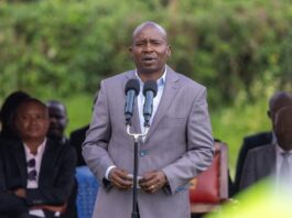 Deputy President Kithure Kindiki joined mourners and residents of Arimi in Elburgon, Molo Constituency on Thursday May 15, 2015 to bid farewell to 6 of the 12 people who perished after grisly road accident. Photo/Courtesy.